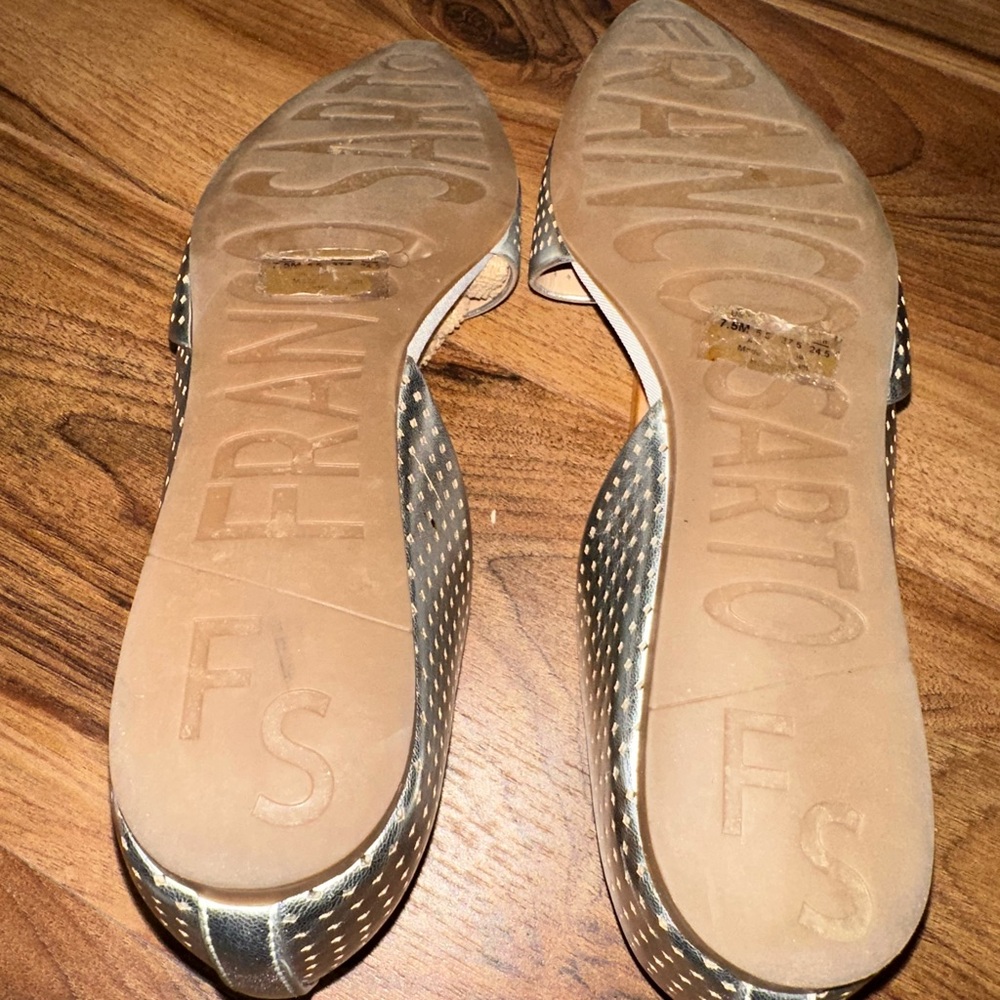 Franco Sarto Honey 2 Flats Metallic Silver Perforated | Size 7.5 | Excellent - Picture 6 of 6